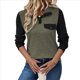 thumbnail image 3 of Blusa Holgada de Retazos con Cuello de Solapa y Botones de Larga con Bloques de Color para Mujer, Estilo Urbano Y2K Verde M, 3 of 6