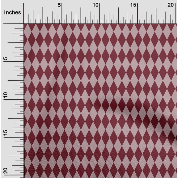 oneOone Silk Tabby Red Fabric Argyle Check Quilting Supplies Print Sewing Fabric By The Yard 42 Inch Wide