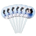 thumbnail image 1 of Shih Tzu Puppy Dog Jester Blue Cupcake Picks Toppers Decoration Set of 6, 1 of 7