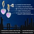 thumbnail image 2 of Gem Stone King 925 Silver and 10K Yellow Gold Simulated Pink Opal and Lab Grown Diamond Earrings for Women | 1.57 Cttw | Gemstone October Birthstone | Heart Shape 6MM, 2 of 6