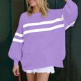 2024 And Winter Women's Solid Color Striped Round Neck Long Sleeved