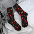 thumbnail image 5 of Bingfone Compression Socks for Women and Men Long Socks for Running Athletic Cycling Nurse- Hot Chili, 5 of 6