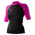 thumbnail image 1 of Body Glove Women’s Raglan Fitted Short Arm Rashguard Black Pink - S, 1 of 2
