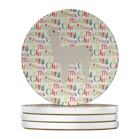 

Alpaca Christmas Large Sandstone Coasters Pack of 4 4 in x 4 in
