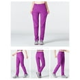 thumbnail image 4 of Pantalon de Randonnée pour Femmes Séchage Rapide Camping Randonnée Pantalon Mince Cyclisme Extensible 4 Directions Imperméable Élastique Anti-Rayures Bas pour Course Violet 3TG, 4 of 9