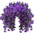 thumbnail image 2 of 20 Inch Artificial Hanging Morning Glory Plants Realistic Trailing Vines For Outdoor Spring Summer Porch Patio Home Decor 1Pc, 2 of 7