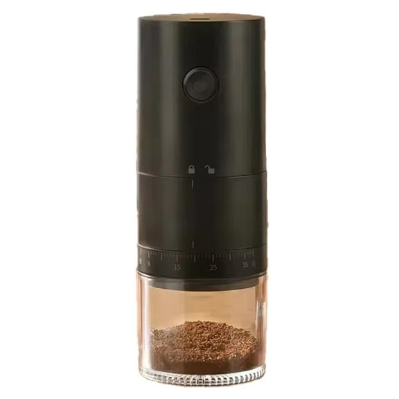 Rechargeable USB Electric Coffee Grinder - Portable 38 Gears Adjustable Mini Coffee Machine, Ideal for Home Use Black,1 * coffee bean grinder,Black