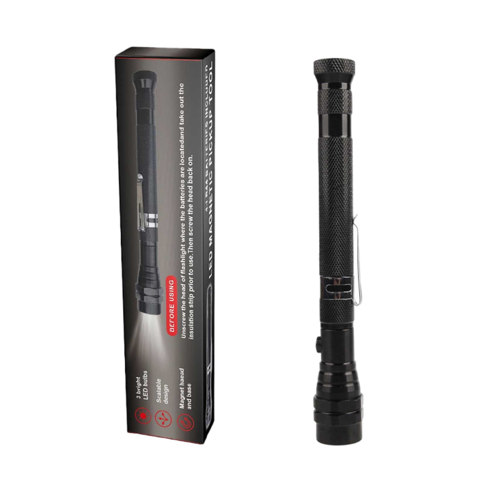Black Mamba Flex Neck Flashlight - 150 Lumen COB LED, 23" Insulated Neck, Strong Magnets In Head & Base, Hands-Free