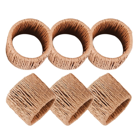 WHAMVOX 6 Pcs Napkin Ring Set Rings Wicker Home Decor Napkins Wedding