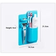 thumbnail image 3 of LIGHTSMAX Silicone Toothbrush Holder,Wall Mounted Toothbrush Holder Storage Organizer Items Shower Razor Holder for Bathroom (Blue), 3 of 7