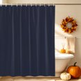 thumbnail image 3 of Navy Blue Solid Color Shower Curtain, Waterproof Shower Curtains for Bathroom, Modern Minimalist Pure Color Washable Fabric Bathtub Curtain Set Bath Decor with 12 Hooks 72"x78", 3 of 8