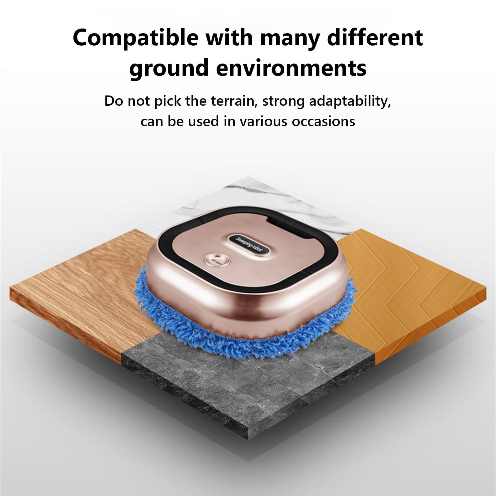 Ajauxi Floor Mopping Robot, Floor Washing Robot, Robot Vacuum and Mop Combo with 2 Mop, Cordless Electric Mopping Robot Cleaner for Hard Floor
