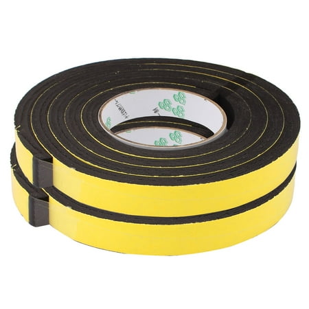 2 Pcs 20 x 10mm Single Sided Self Adhesive Shockproof Sponge Foam Tape 2M Length
