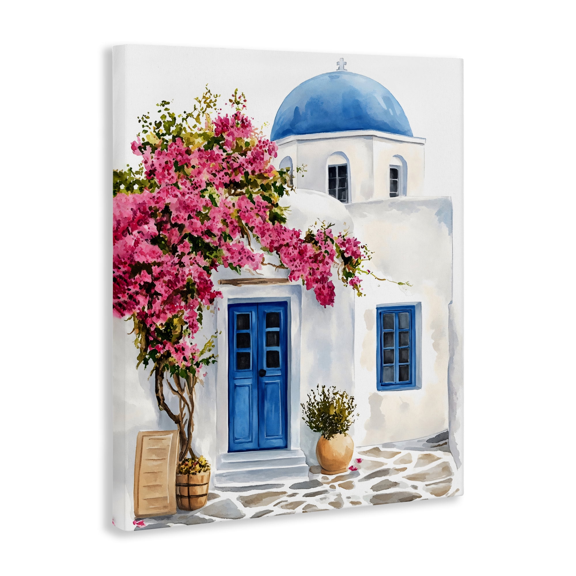 Stupell Industries Santorini House with Bougainvillea Canvas Wall Art, design by LSR Design Studio