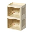 thumbnail image 1 of Home Textile Storage Foldable Double Door Storage With Flat Lid And White Drawer For Home Organization, 1 of 4