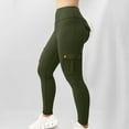 thumbnail image 2 of Women's Yoga Wide Waistband Pants - Elastic High Waist, Multiple Pockets, Nylon-Spandex Blend, Active Bottoms for Sports/Casual, 2 of 6