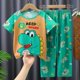 thumbnail image 1 of Ropa de dormir de verano para niños, pantalones largos finos de manga corta, ropa de hogar para niños y niñas, pijamas ligeros y cómodos para niños, 1 of 5