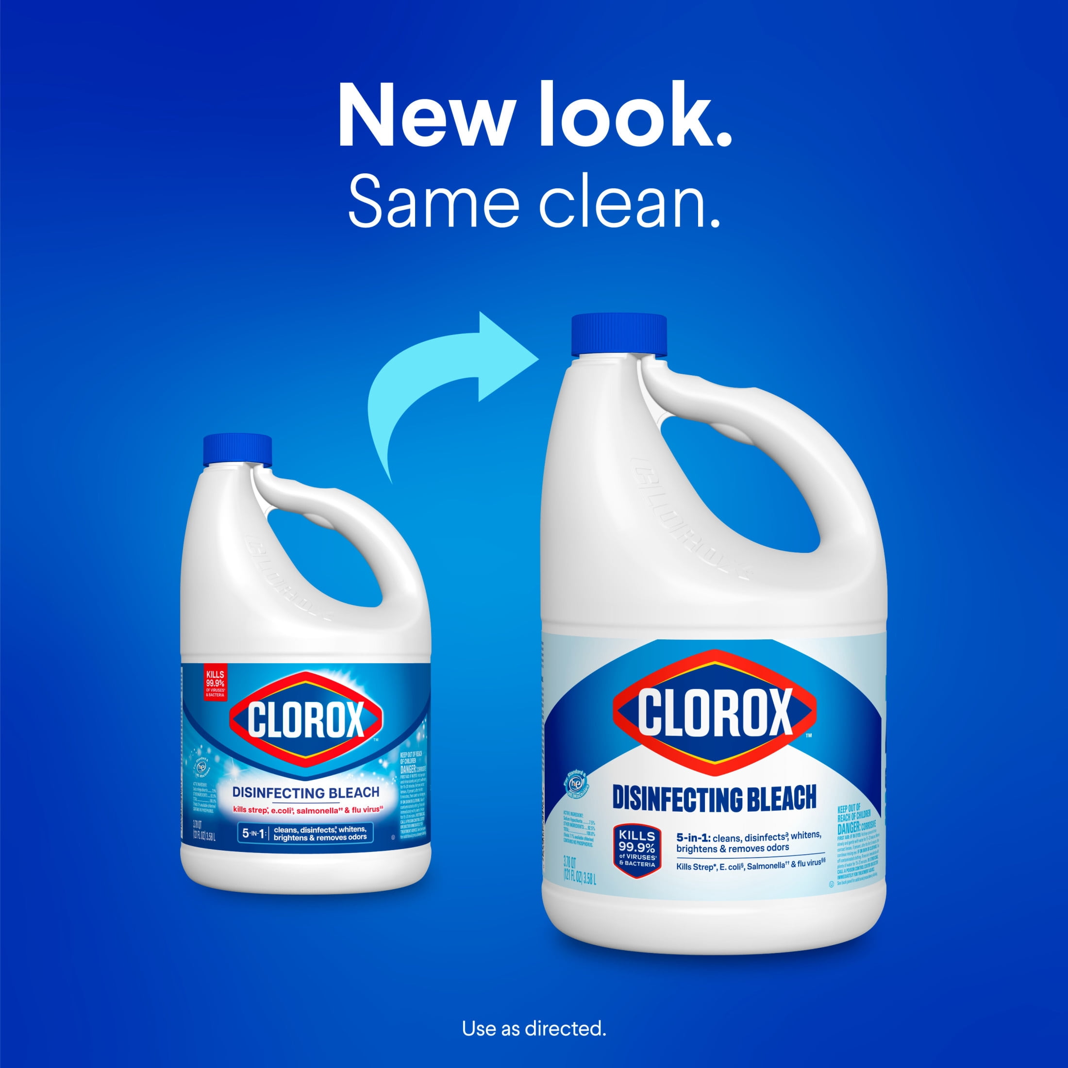 (2 pack) Clorox Disinfecting Liquid Bleach Cleaner, Regular Scent, 121 fl oz