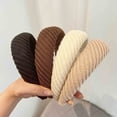 thumbnail image 4 of Fiudx Diadema de Punto, Elástica y Cómoda para Mujer, Banda de Lana Absorbente a Raya, Accesorio de Moda Duradero, Ideal para Uso Diario, Ideal para Pilates y Jogging, Talla para La Mayoría de Las Mu, 4 of 6