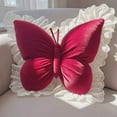 thumbnail image 7 of Surpdew Holiday Decor Christmas Butterflys Throw Pillow Butterflys Shaped Decorative Pillow For Sofa Couch Bed Velvet Lumbar Support Cushion For Office Chair Car Seat Red, 7 of 7
