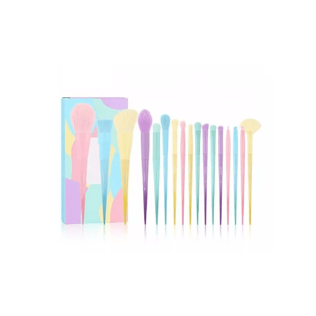 Set De 17 Brochas Maquillaje de colores