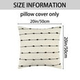 thumbnail image 5 of Unique Bargains 2 Pack Striped Boho Decorative Cushion Pillow Covers Modern Square Neutral Black 20" x 20", 5 of 6