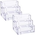 thumbnail image 1 of Soporte para tarjetas de visita, organizador de soporte de tarjetas de plástico de 3 niveles, soporte para tarjetas transparente para oficina, capacidad para 180 tarjetas (2), 1 of 6