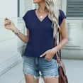 thumbnail image 6 of Seductiva Women's T-Shirts Short Sleeve for Women Loose Bat Sleeve Tee Shirt Short Sleeve Blouse Casual Shirts V Neck Tunic Tops Casual Trendy Solid Loose Fit Tshirt Loose Fit T-shirt, 6 of 9