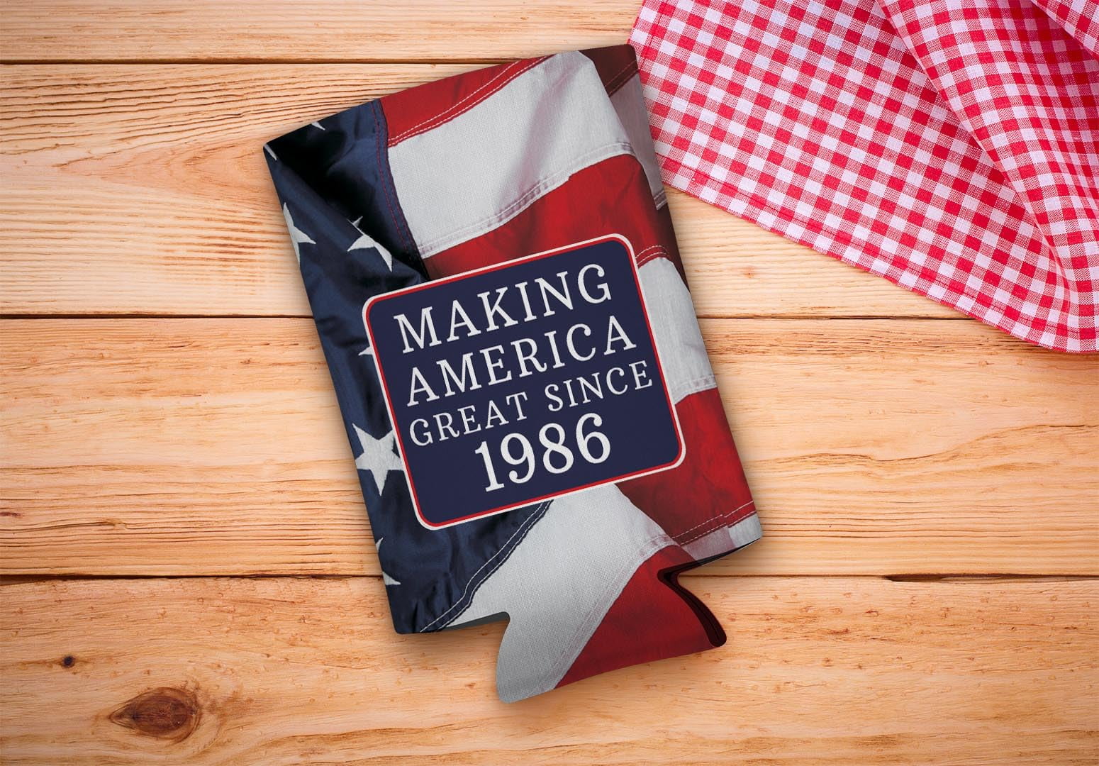 40th Birthday Coolie Making America Great Since 1986 12-Pack Ultra Slim Can Thermocoolers