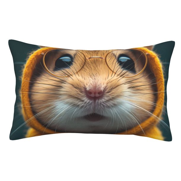 Fotbe Modern Yellow Sweater Guinea Pig Funda de Almohada Decorativa Estilo Occidental, Lujo en Algodón, Fundas para Almohadas King, Cojín Estampado para Decoración del Hogar-20"x30"