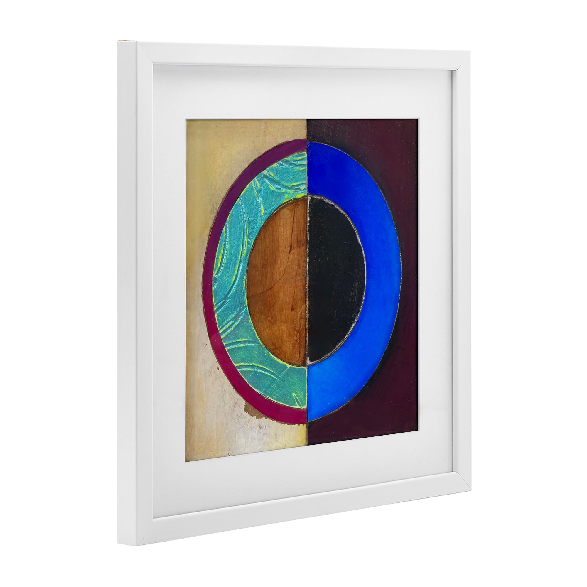 Stupell Industries Nautical Split Circle White Framed Print Under Glass, design by Matthew Finger