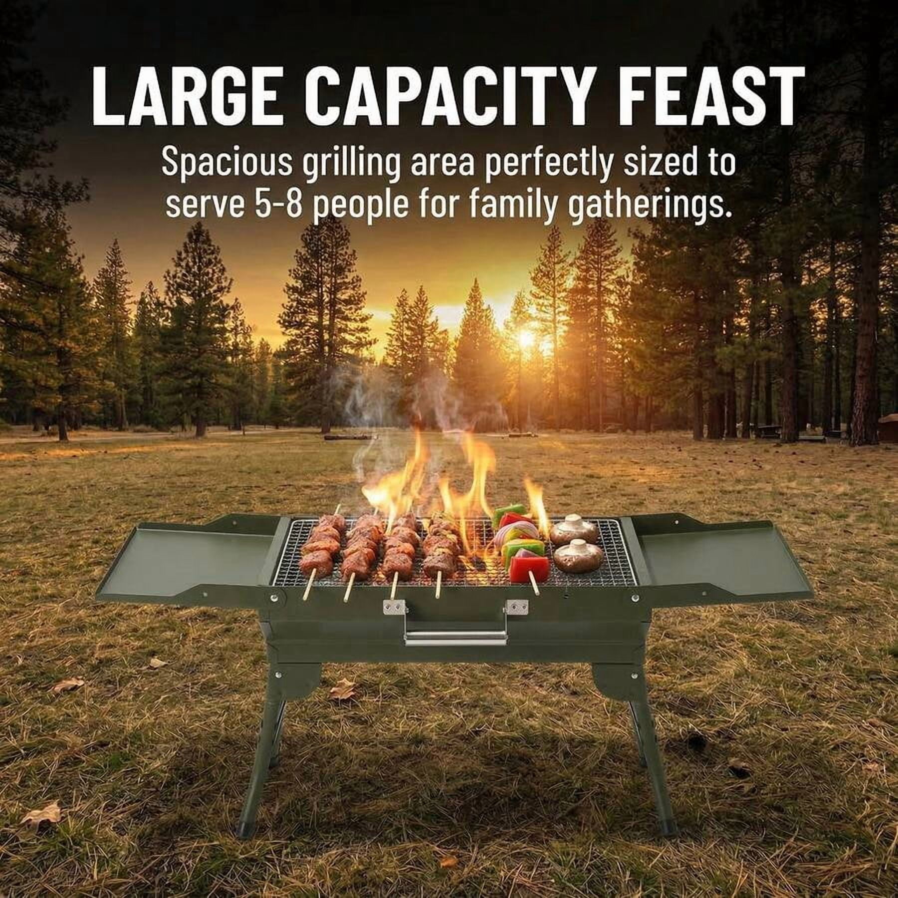 BBQ Barbecue Grill Folding Portable BBQ Barbecue Grill Charcoal Stove Tabletop Charcoal Grill For Outdoor Picnic Cooking Camping Garden BBQ Beach Party