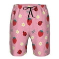 thumbnail image 4 of Kll Strawberry And Ladybugs Men'S Casual Summer Beach Shorts Hawaiian Shorts With Pockets-X-Large, 4 of 9