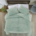 thumbnail image 3 of Elegant Comfort Luxurious Fluffy 3-Piece Faux Rabbit Fur Comforter Set - All Season Warm Down Alternative - Ultra Soft, Plush Micro-Mink 3PC Bedding Set with Matching Shams, King, Sage, 3 of 5