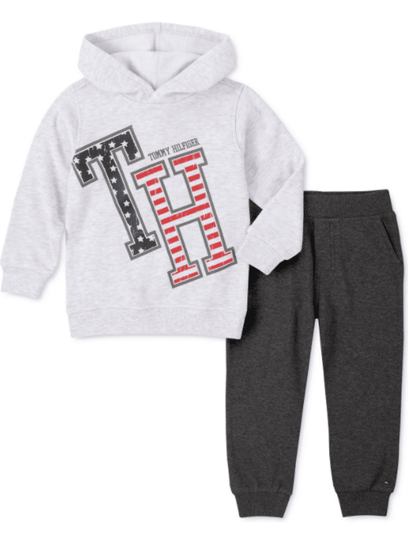 Tommy Hilfiger HEATHER GREY/NAVY/RED Baby Boys 2-Pc. Logo Hoodie & Joggers Size 18 Months - Walmart.com