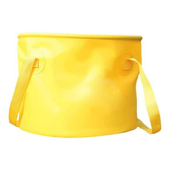Cubo plegable Cubo de pesca Ligero Portátil Herramienta de limpieza Multiusos Coche Amarillo 20L
