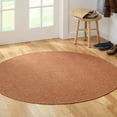 thumbnail image 2 of TOWN & COUNTRY BASICS Pax Herringbone Textured Solid Everwash® Washable Area Rug, Low Pile, Non-Slip Backing, Easy Clean Pet & Family Friendly Rug, Rust, 5' Round, 2 of 15