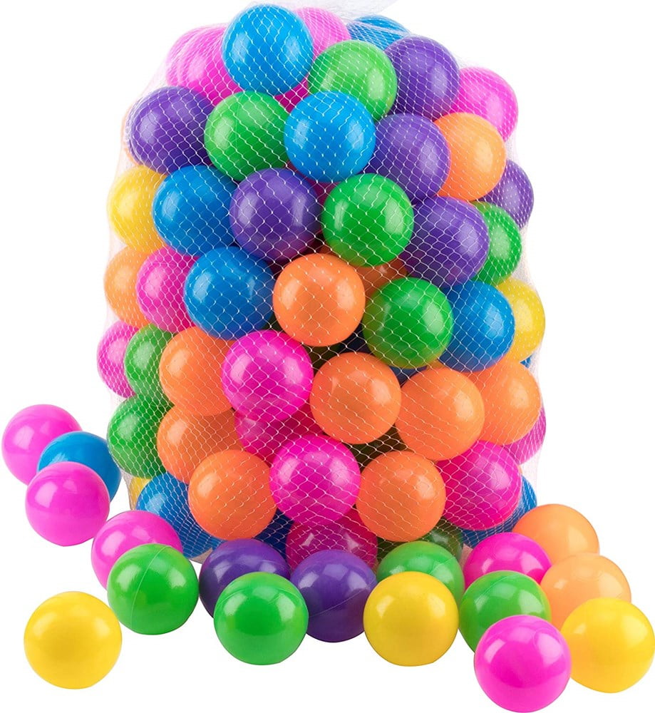 SUPVOX 200pcs Colorful Ball Pit Balls Soft Plastic Ball Ocean Ball Toy Proof Balls with Storage Mesh Bag for Kids