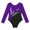 thumbnail image 4 of Alvivi Gymnastics Leotards for Girls Shiny Rhinestone One Piece Ballet Dance Unitard Dancewear Purple 12, 4 of 5