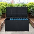thumbnail image 4 of Waroom 180 Gallon Waterproof Deck Box Resin Wicker Outdoor Storage Bin for Patio Pool Garden and Toy Storage, Black, 4 of 7