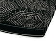 thumbnail image 6 of Jordan Manufacturing 72" x 22" Chet Coal Black Geometric and Gallan Coal Black Stripe Reversible Rectangular Outdoor Chaise Lounge Cushion with Ties and Hanger Loop, 6 of 12