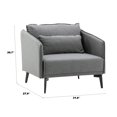 thumbnail image 4 of IVV Accent Armchair Upholstered Fabric Single Sofa Living Room Furniture in Gray, 4 of 6