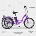 thumbnail image 2 of MOONCOOL 24"/26" Adult Electric Tricycle W/ Chain lock, Peak 700W 36V 10.4AH, 7 Speeds Step Through Electric Trike Motorized Three Wheel Electric Bikes w/ Large Basket for Women Men, 2 of 10