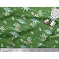 thumbnail image 2 of Soimoi Green Poly Georgette Fabric Palm Tree & Sunset Beach Fabric Prints By Yard 52 Inch Wide, 2 of 3