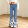 thumbnail image 6 of Kiijoy Girls Flared Pants Floral Print Elastic Waist Relaxed Fit Pants, Sizes 2-12, 6 of 8