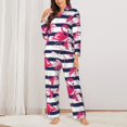 thumbnail image 2 of Pajamas for Women Sets, Flamingos Lounge Sets Long Sleeve Button Down Night Shirts Sleepwear Pjs, 2 of 6