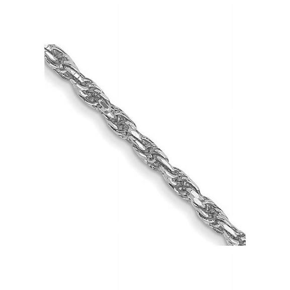 Primal Gold 10 Karat White Gold 1.3mm Machine Made Diamond-cut Rope Chain