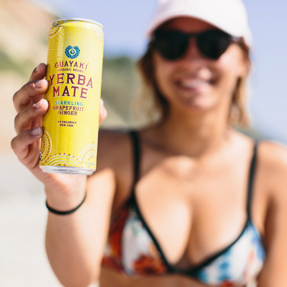 Guayaki Yerba Mate Sparkling Grapefruit Ginger, All Natural, Organic, Vegan and Gluten-Free 12 Fl Oz. Cans (12-Pack)