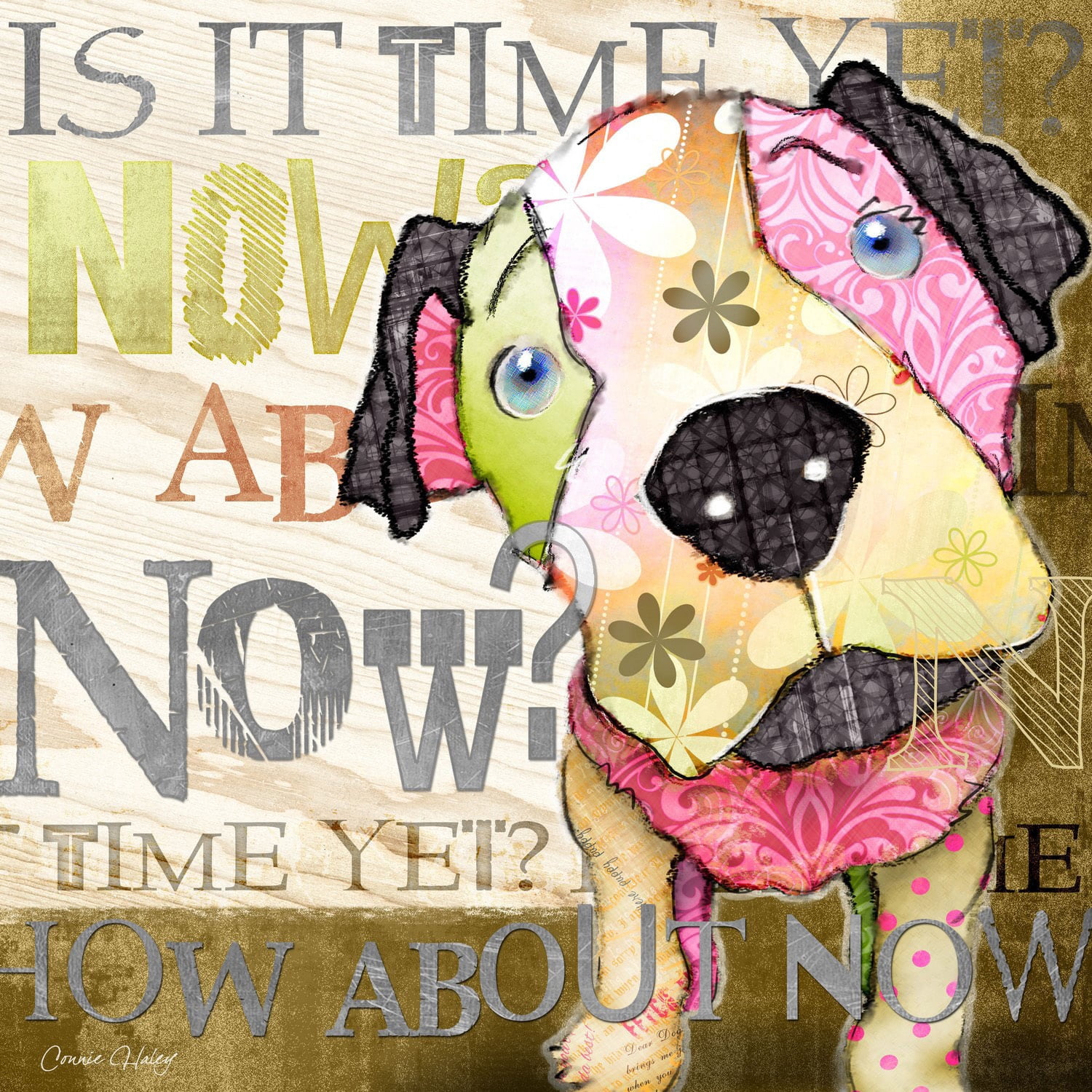 Marmont Hill - "Now Puppy" by Connie Haley Painting Print on Wrapped Canvas