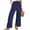 Navy, variant on Womens Wide Leg Pants with Pockets High Waisted Drawstring Casual Loose Lounge Trousers Summer Lightweight Palazzo Pants with Side Slit